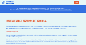 Bittrex Global beendet Handelsaktivitäten
